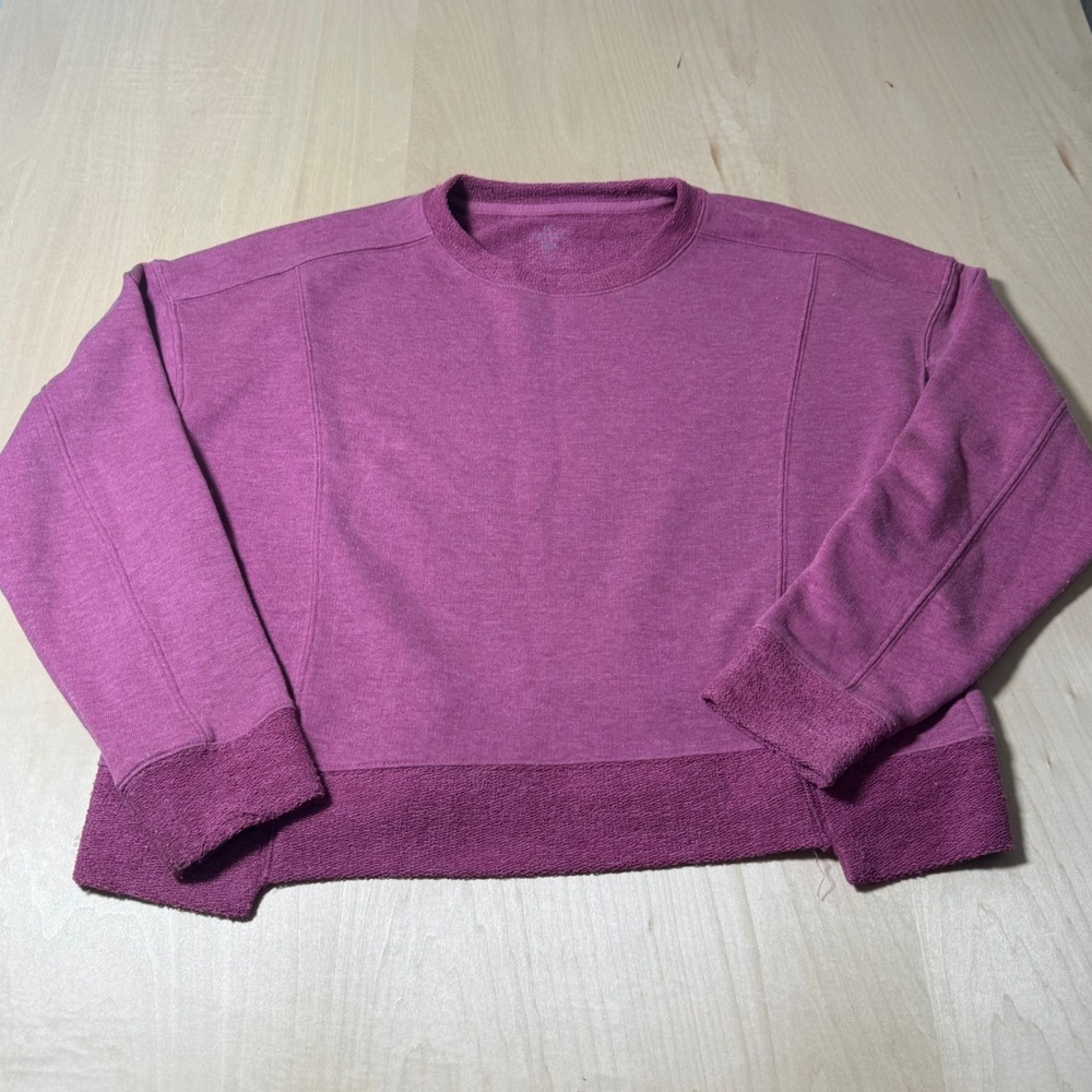 Freely Purple Cropped Crew‎ Neck Pullover Sweatshirt Womens Size S